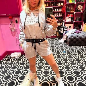 PE nation shorts and hoodie